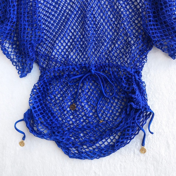 Luli Fama Cabana V-Neck Dress in Electric Blue - Picture 6 of 7